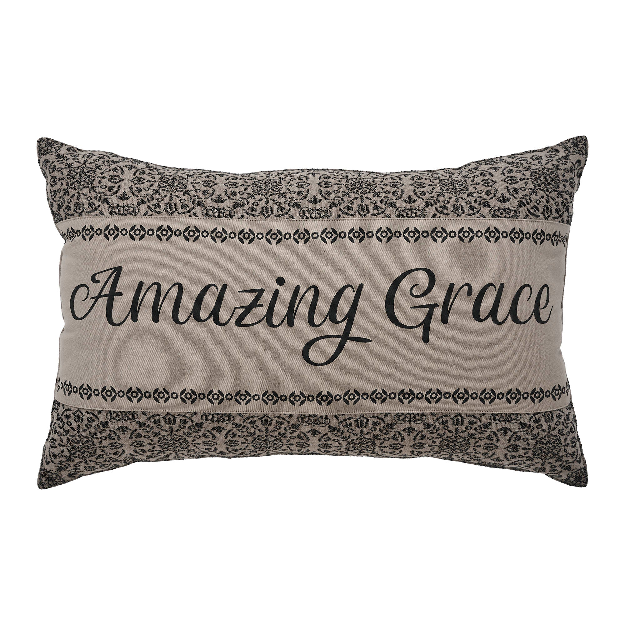 Custom House Black Tan Jacquard Amazing Grace Pillow 14x22 SpadezStore