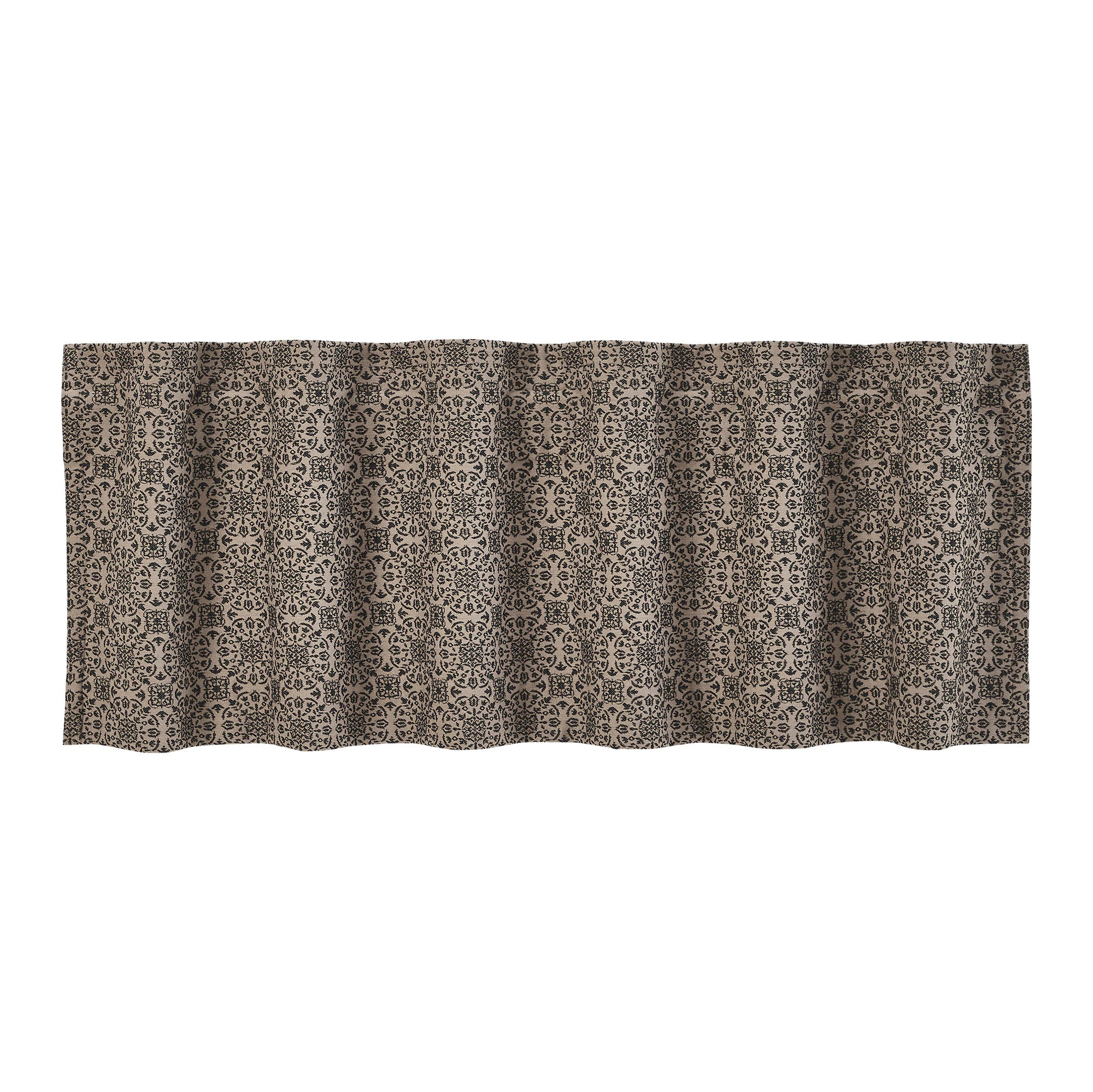 Custom House Black Tan Jacquard Valance 18x60 SpadezStore