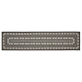 Custom House Black Tan Jacquard Indoor/Outdoor Rug/Runner Rect 22x96 SpadezStore