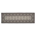 Custom House Black Tan Jacquard Indoor/Outdoor Stair Tread Rect Latex 8.5x27 SpadezStore