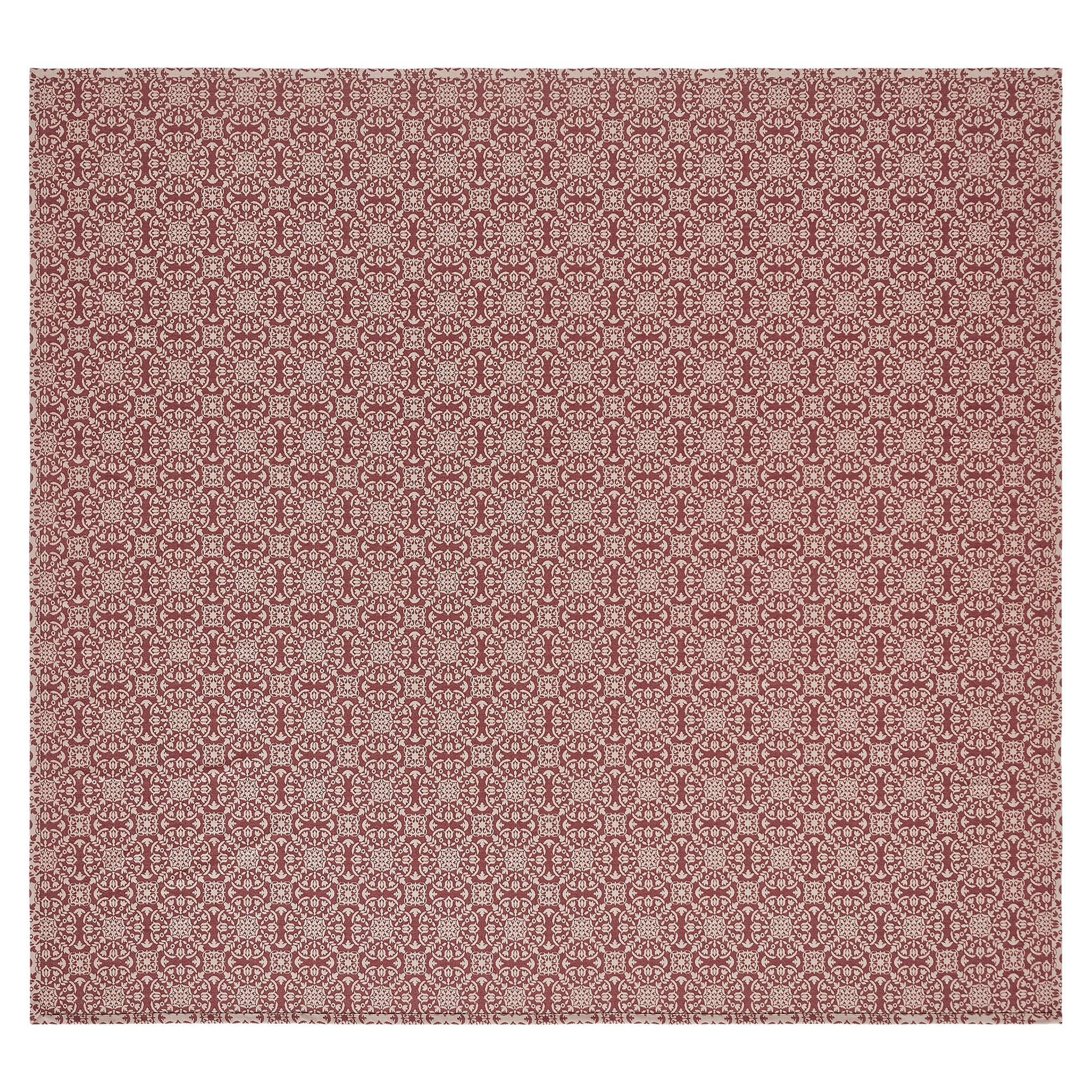 Custom House Burgundy Tan Jacquard King Coverlet 106Wx97L SpadezStore