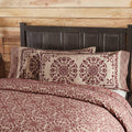 Custom House Burgundy Tan Jacquard King Pillow Case Set of 2 21x40+4 SpadezStore