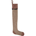 Custom House Burgundy Tan Jacquard Prim Stocking 7x19 SpadezStore