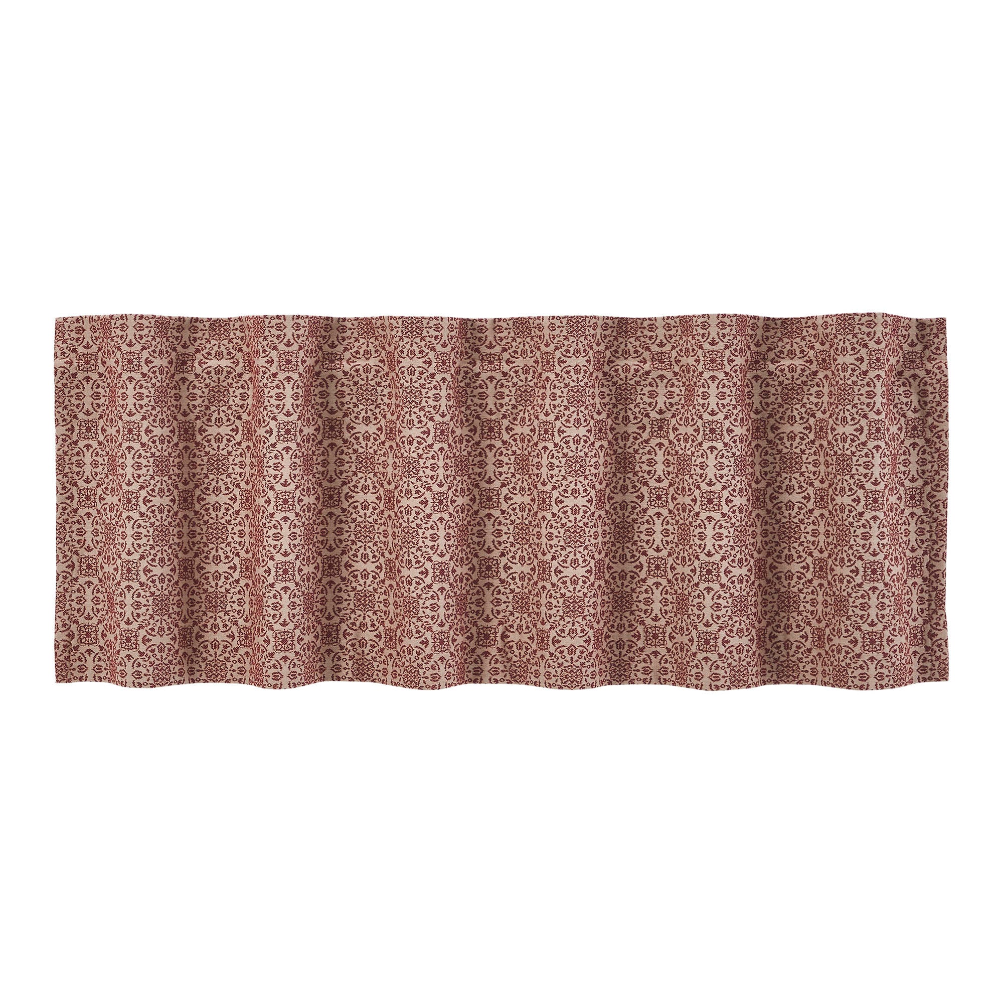 Custom House Burgundy Tan Jacquard Valance 18x60 SpadezStore