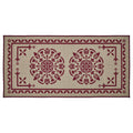 Custom House Burgundy Tan Jacquard Polyester Bathmat 17x36 SpadezStore