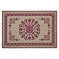 Custom House Burgundy Tan Jacquard Polyester Bathmat 20x30 SpadezStore