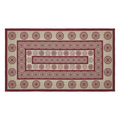 Custom House Burgundy Tan Jacquard Indoor/Outdoor Rug Rect 27x48 SpadezStore