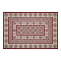 Custom House Burgundy Tan Jacquard Indoor/Outdoor Rug Rect 48x72 SpadezStore