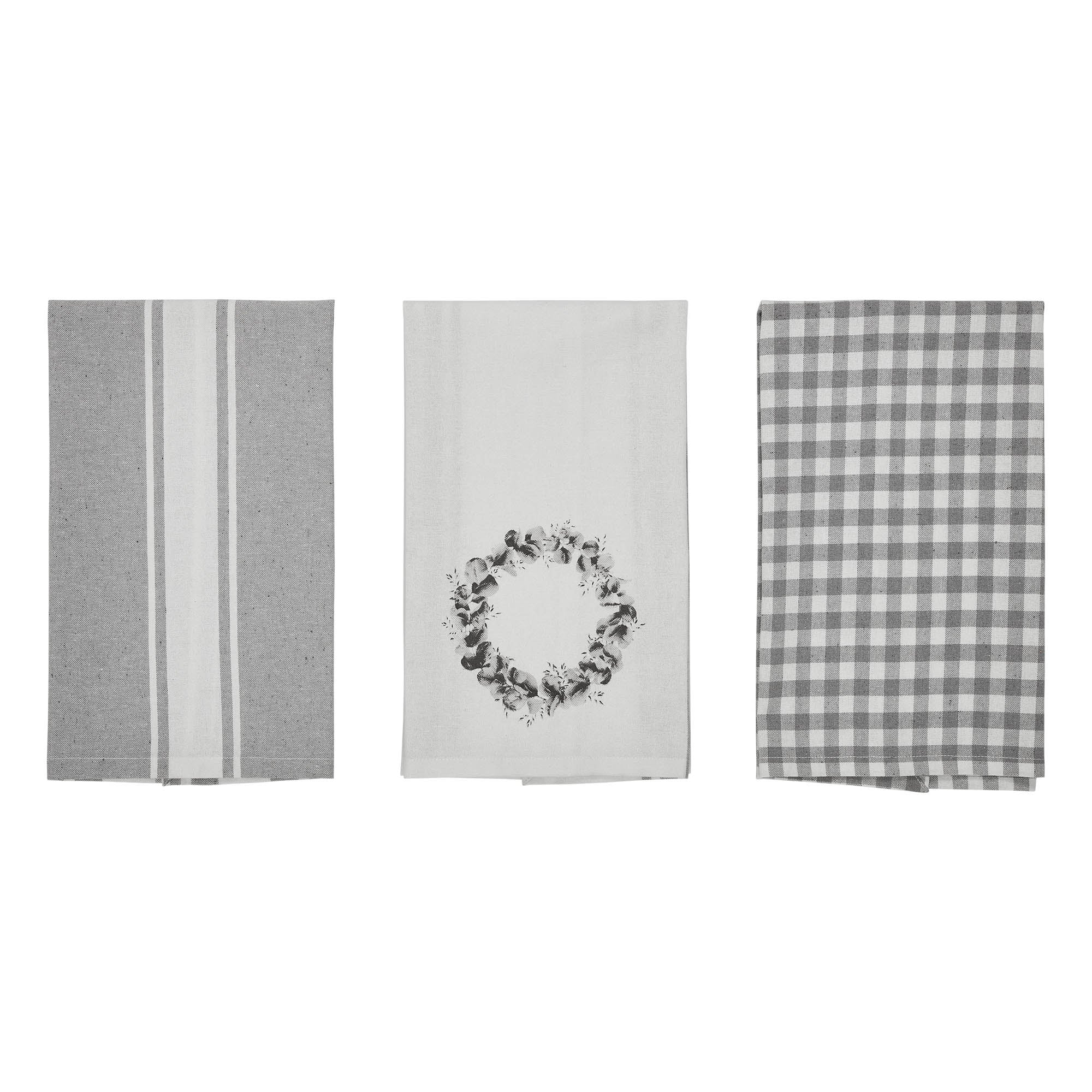 Finders Keepers Eucalyptus Tea Towel Set of 3 19x28 SpadezStore