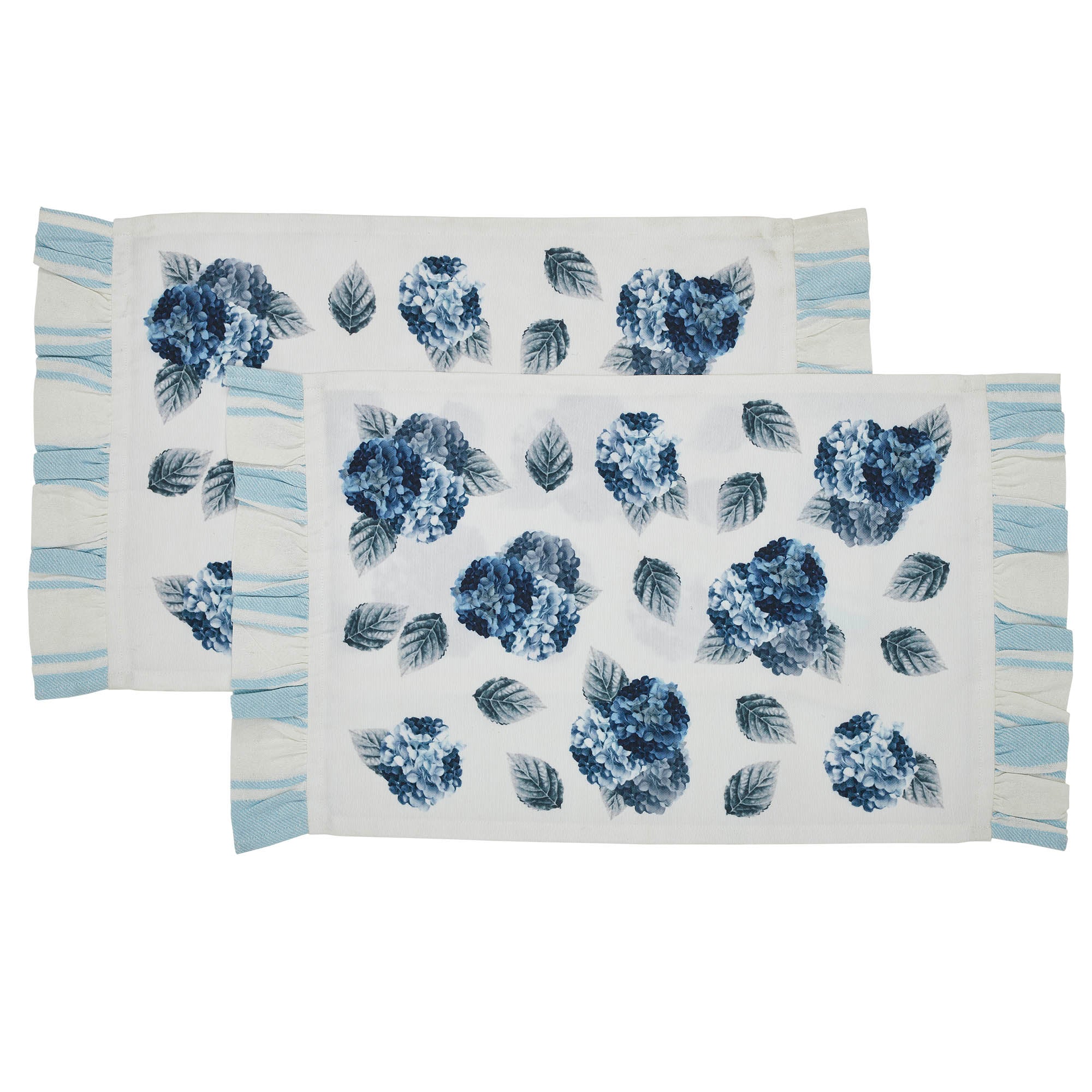 Finders Keepers Hydrangea Ruffled Placemat Set of 2 13x19 SpadezStore