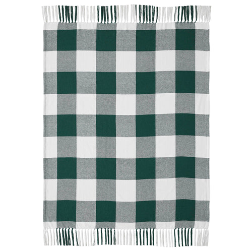 Annie Buffalo Check Hunter Green Woven Throw 50x60 SpadezStore