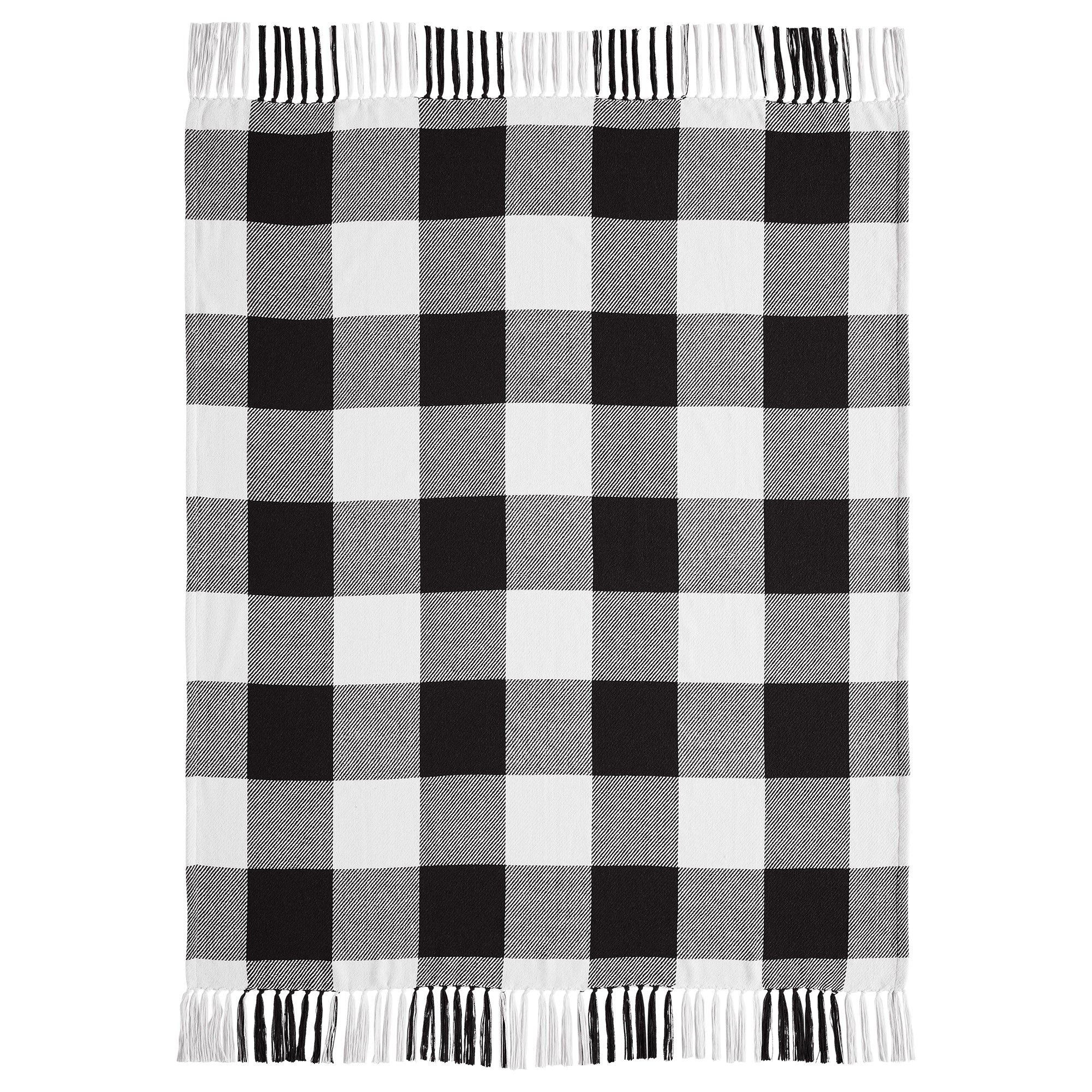Annie Buffalo Check Black Woven Throw 50x60 SpadezStore