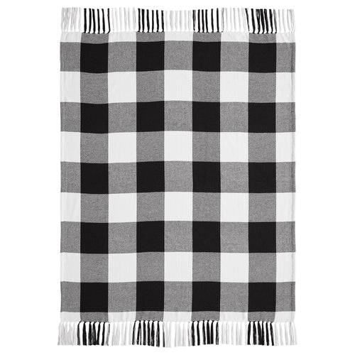 Annie Buffalo Check Black Woven Throw 50x60 SpadezStore