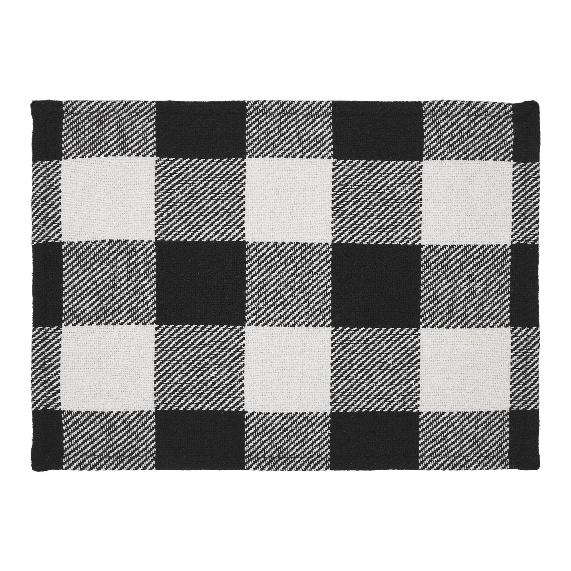 Annie Buffalo Check Black Placemat Set of 2 13x19 SpadezStore