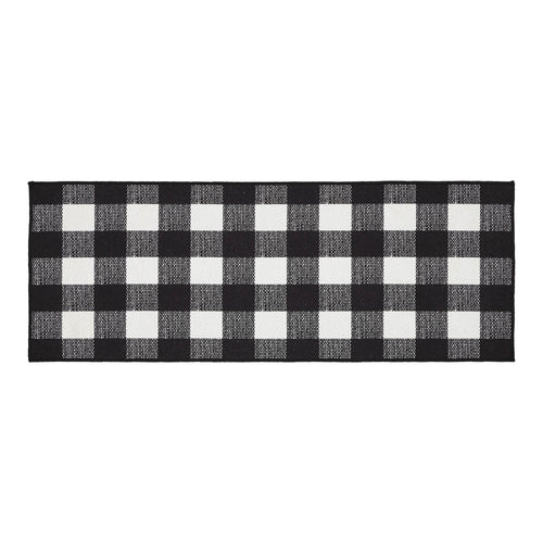 Annie Buffalo Check Black Indoor/Outdoor Rug Rect 17x48 SpadezStore