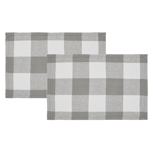 Annie Buffalo Check Grey Placemat Set of 2 13x19 SpadezStore