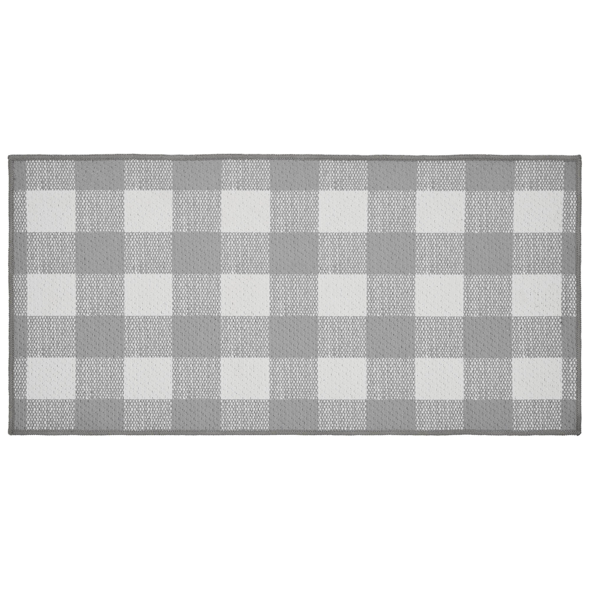 Annie Buffalo Check Grey Indoor/Outdoor Rug Rect 17x36 SpadezStore