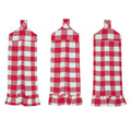 Annie Buffalo Check Red Button Loop Tea Towel Set of 3 SpadezStore