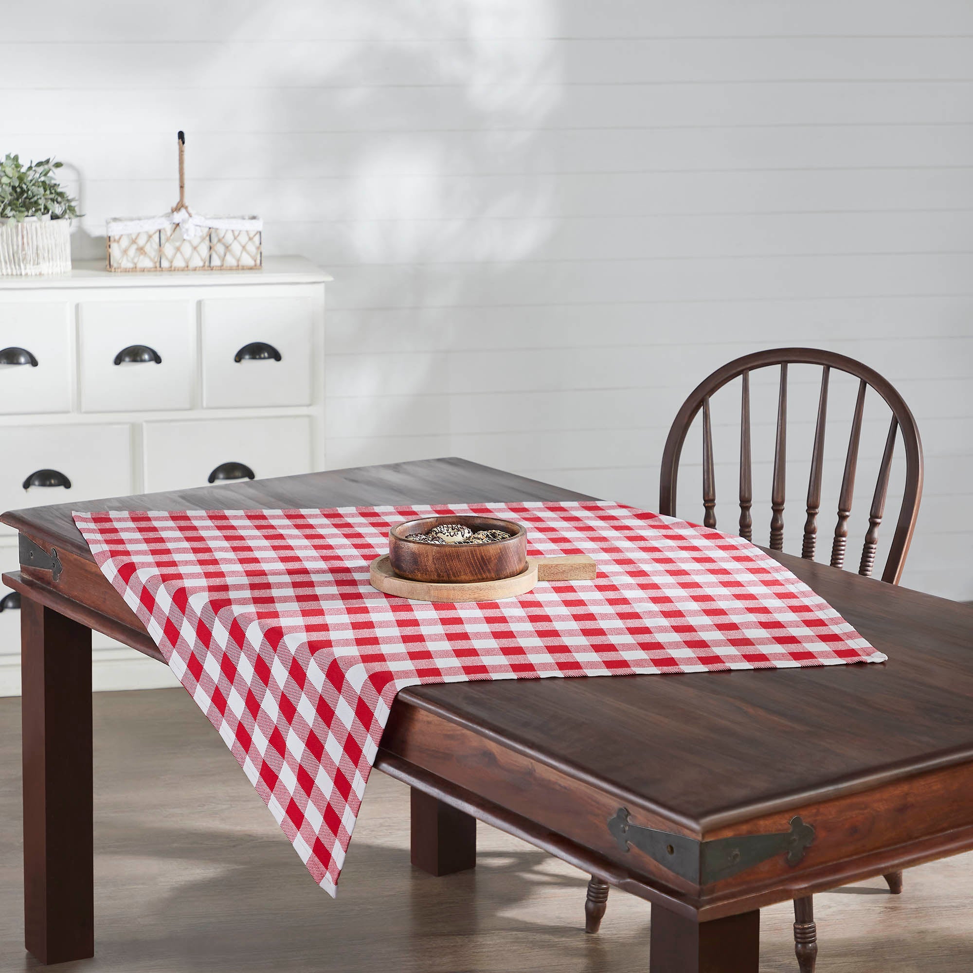 Annie Buffalo Check Red Table Topper 40x40 SpadezStore