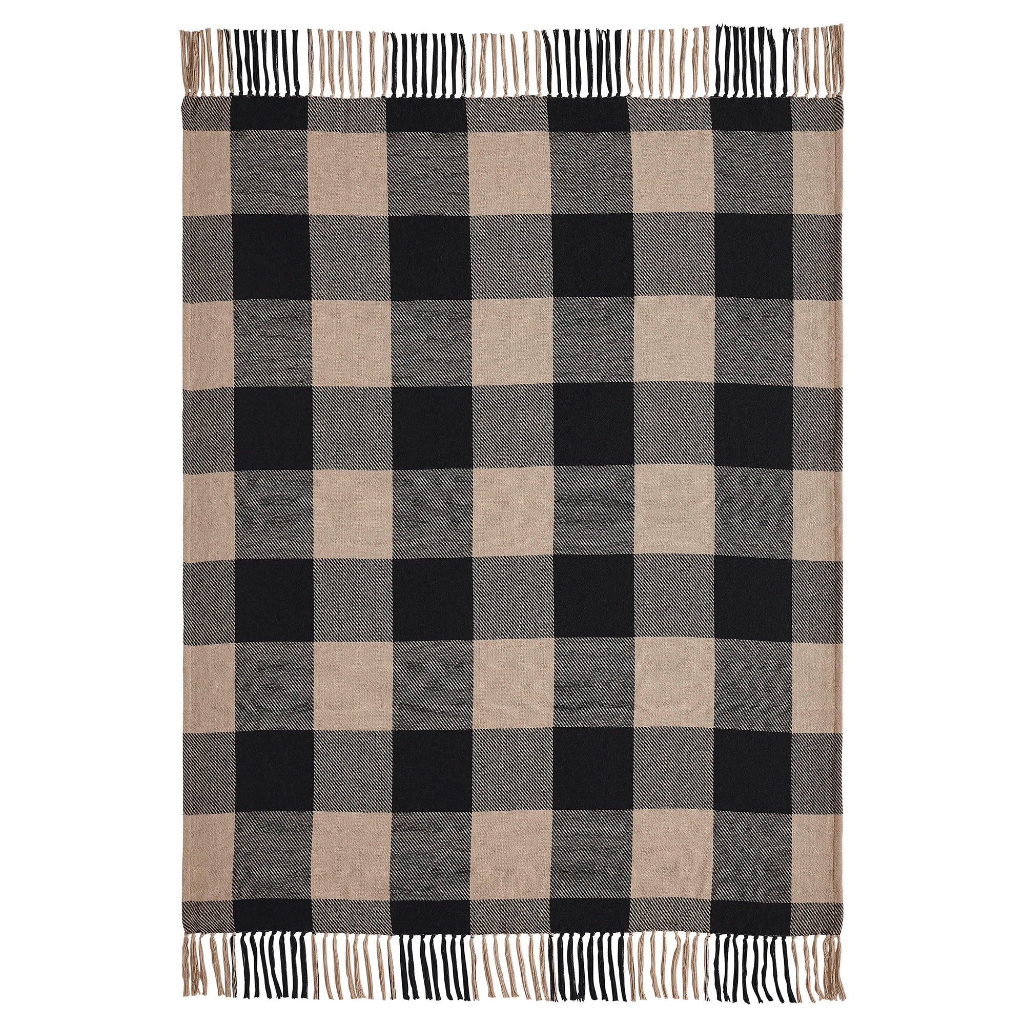 Black Check Woven Throw 50x60 SpadezStore
