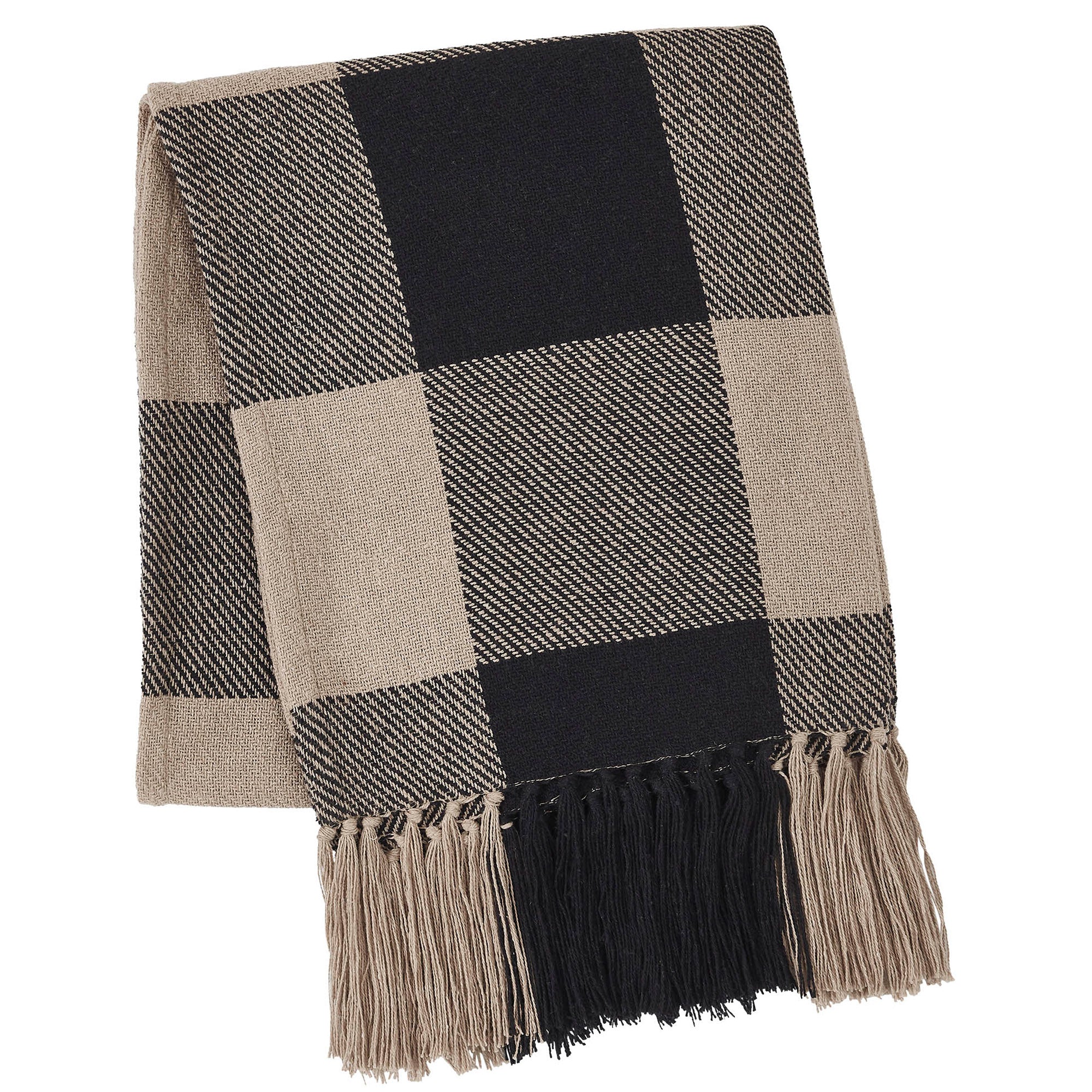 Black Check Woven Throw 50x60 SpadezStore