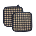 Black Check Pot Holder Set of 2 8x8 SpadezStore
