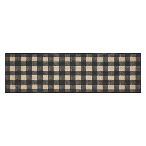 Black Check Indoor/Outdoor Rug/Runner Rect 22x78 SpadezStore