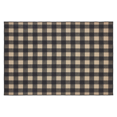 Black Check Indoor/Outdoor Rug Rect 48x72 SpadezStore