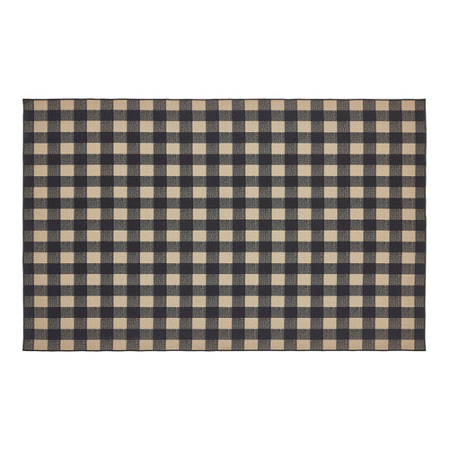 Black Check Indoor/Outdoor Rug Rect 60x96 SpadezStore