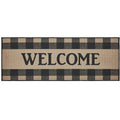 Black Check Welcome Indoor/Outdoor Rug Rect 17x48 SpadezStore
