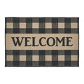 Black Check Welcome Indoor/Outdoor Rug Rect 24x36 SpadezStore