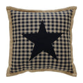 Black Check Star Pillow 12x12 SpadezStore