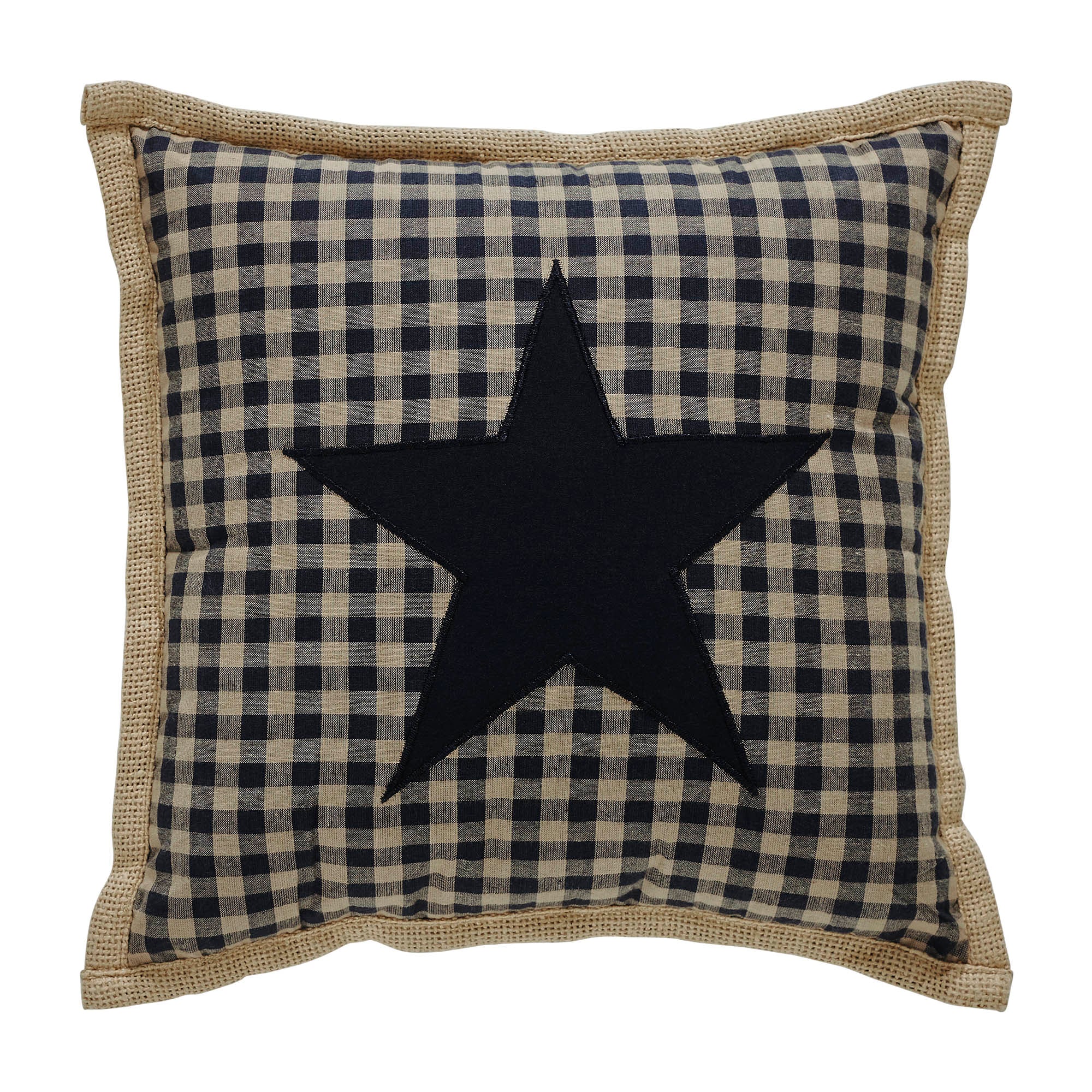 Black Check Star Pillow 12x12 SpadezStore