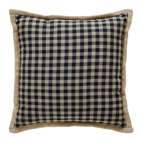 Black Check Star Pillow 12x12 SpadezStore