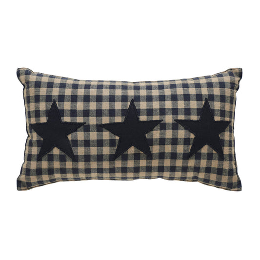 Black Check Star Pillow 7x13 SpadezStore