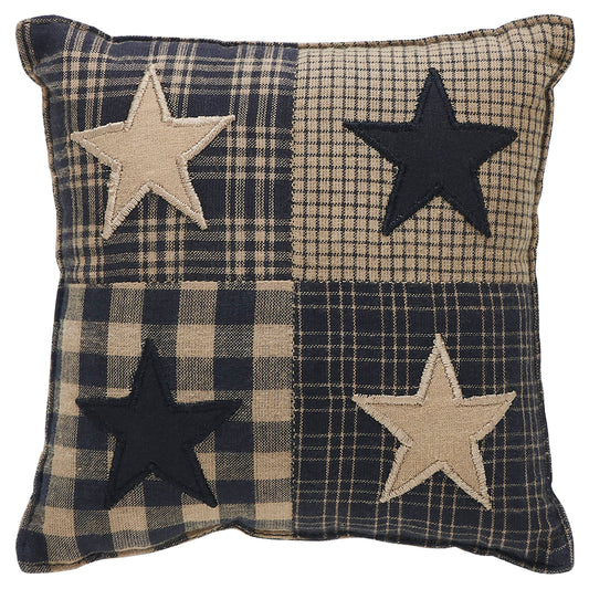 Black Check Star Pillow 6x6 SpadezStore