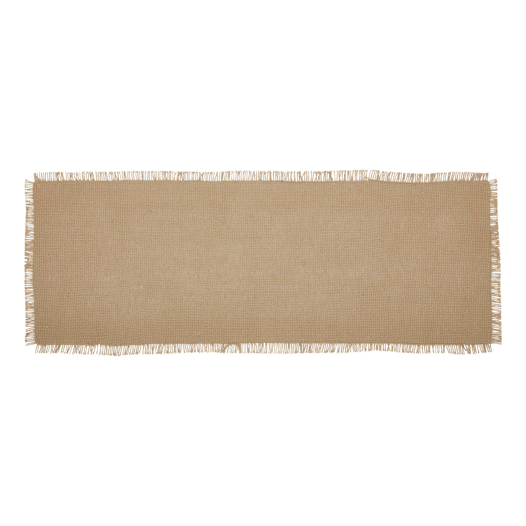Burlap Natural Runner Fringed 8x24 SpadezStore