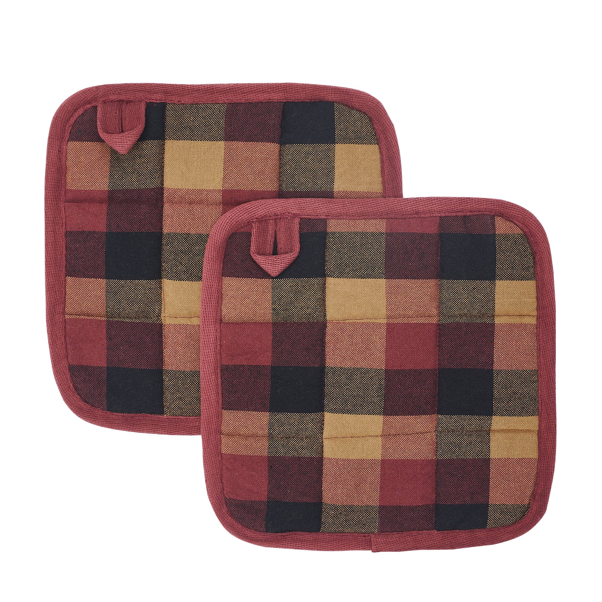 Heritage Farms Primitive Check Pot Holder Set of 2 8x8 SpadezStore