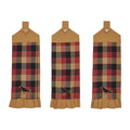 Heritage Farms Primitive Check Button Loop Tea Towel Set of 3 SpadezStore