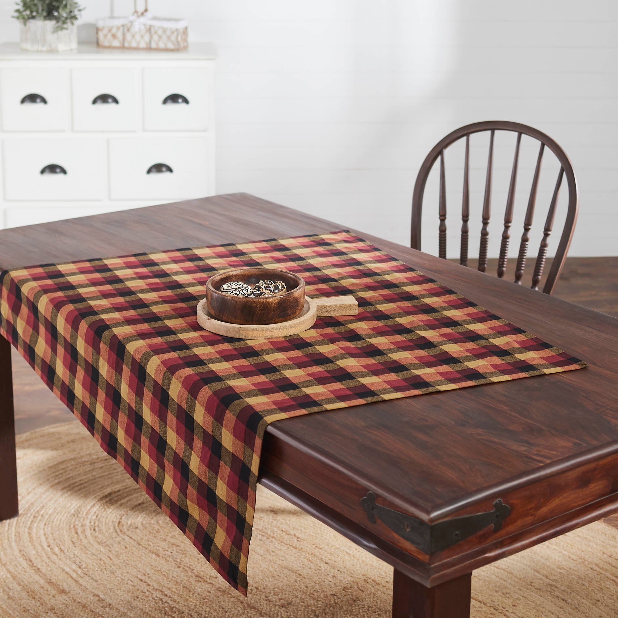 Heritage Farms Primitive Check Table Topper 40x40 SpadezStore