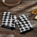 Annie Buffalo Check Black Oven Mitt Set of 2 SpadezStore