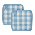 Annie Buffalo Check Blue Pot Holder Set of 2 8x8 SpadezStore