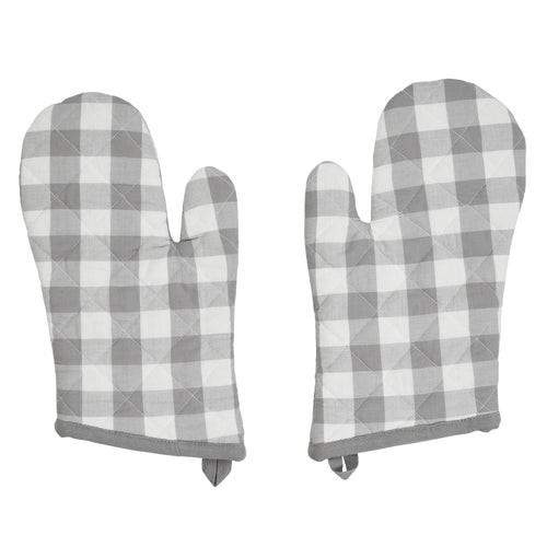Annie Buffalo Check Grey Oven Mitt Set of 2 SpadezStore