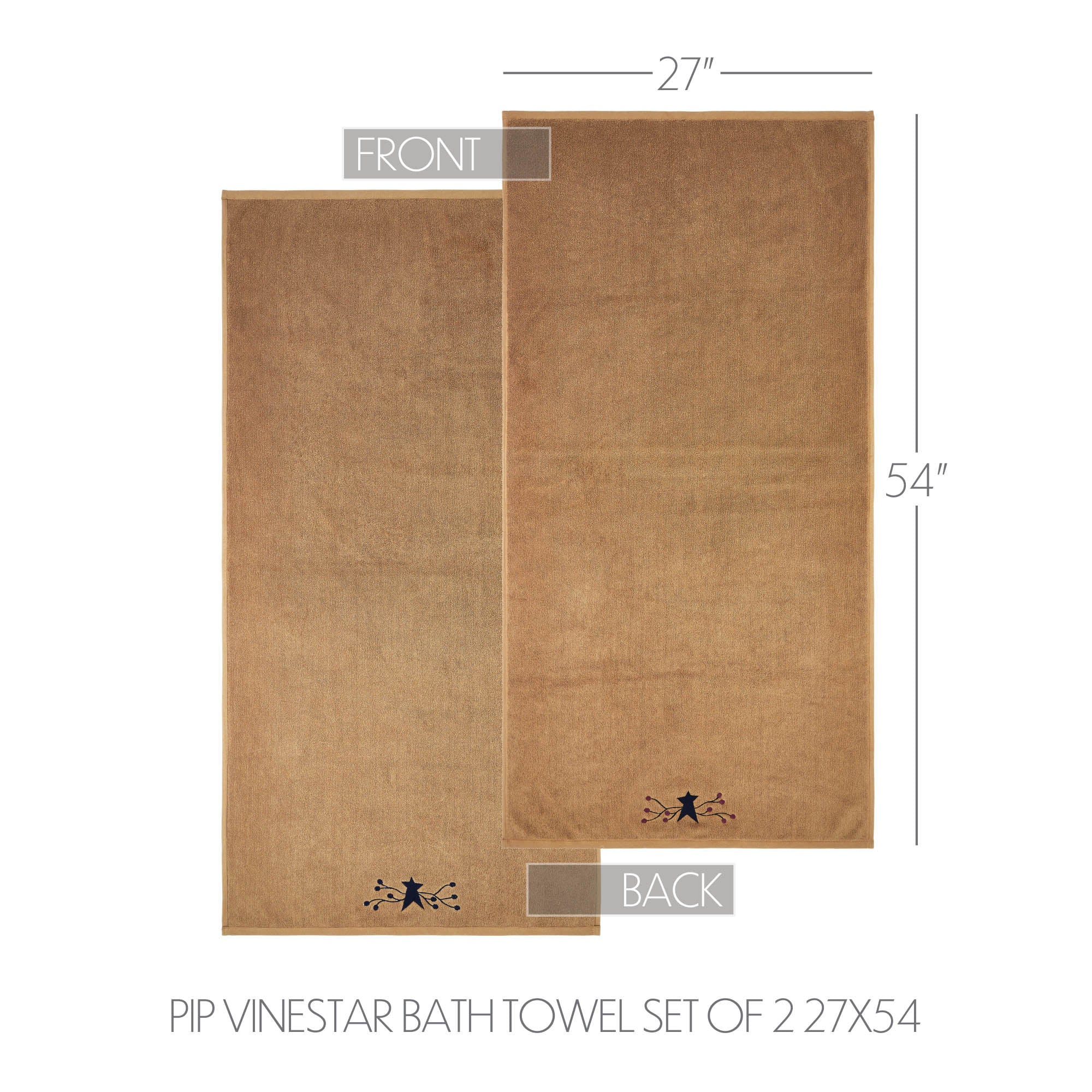 Pip Vinestar Bath Towel Set of 2 27x54 SpadezStore