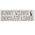 Bunny Wishes Chocolate Kisses Wooden Sign 4x12 SpadezStore