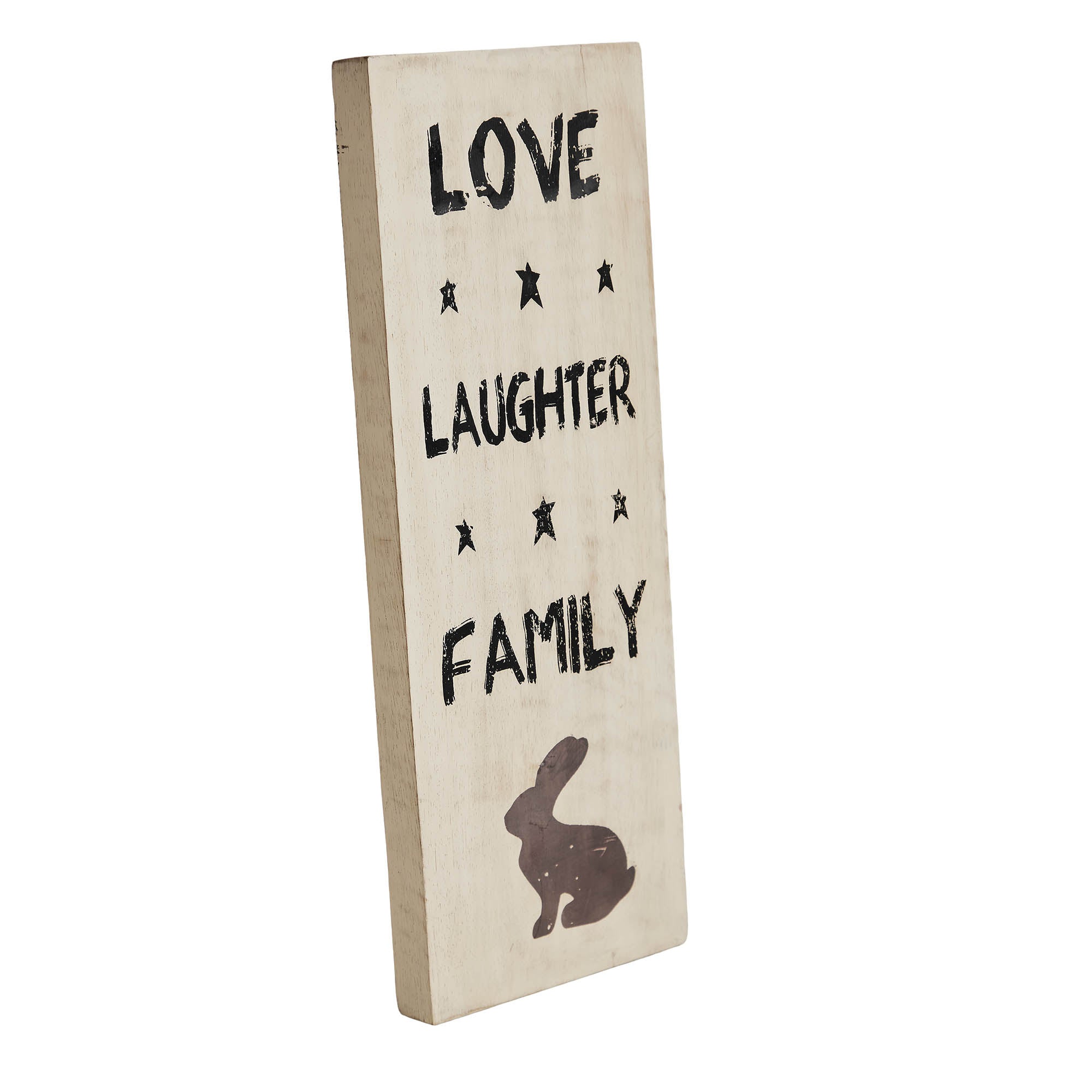 Love Laughter Family Wooden Sign 14.5x5.5 SpadezStore