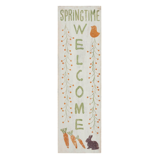VHC Brands Springtime Welcome Wooden Sign 20x6 SpadezStore