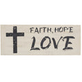 Faith Hope Love Wooden Sign 5.5x14.5 SpadezStore