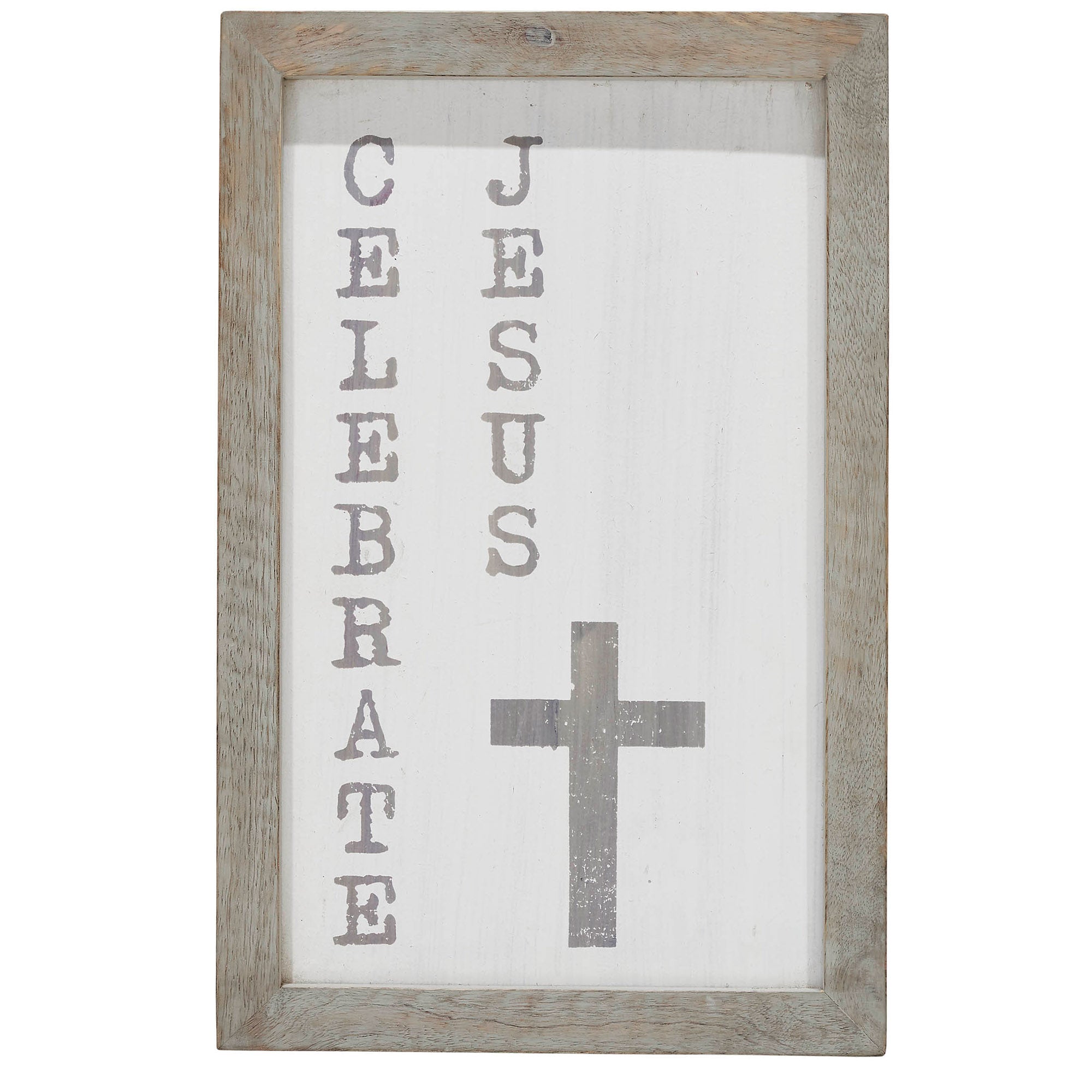 Celebrate Jesus Wooden Shadow Box Frame 15x9x1 SpadezStore