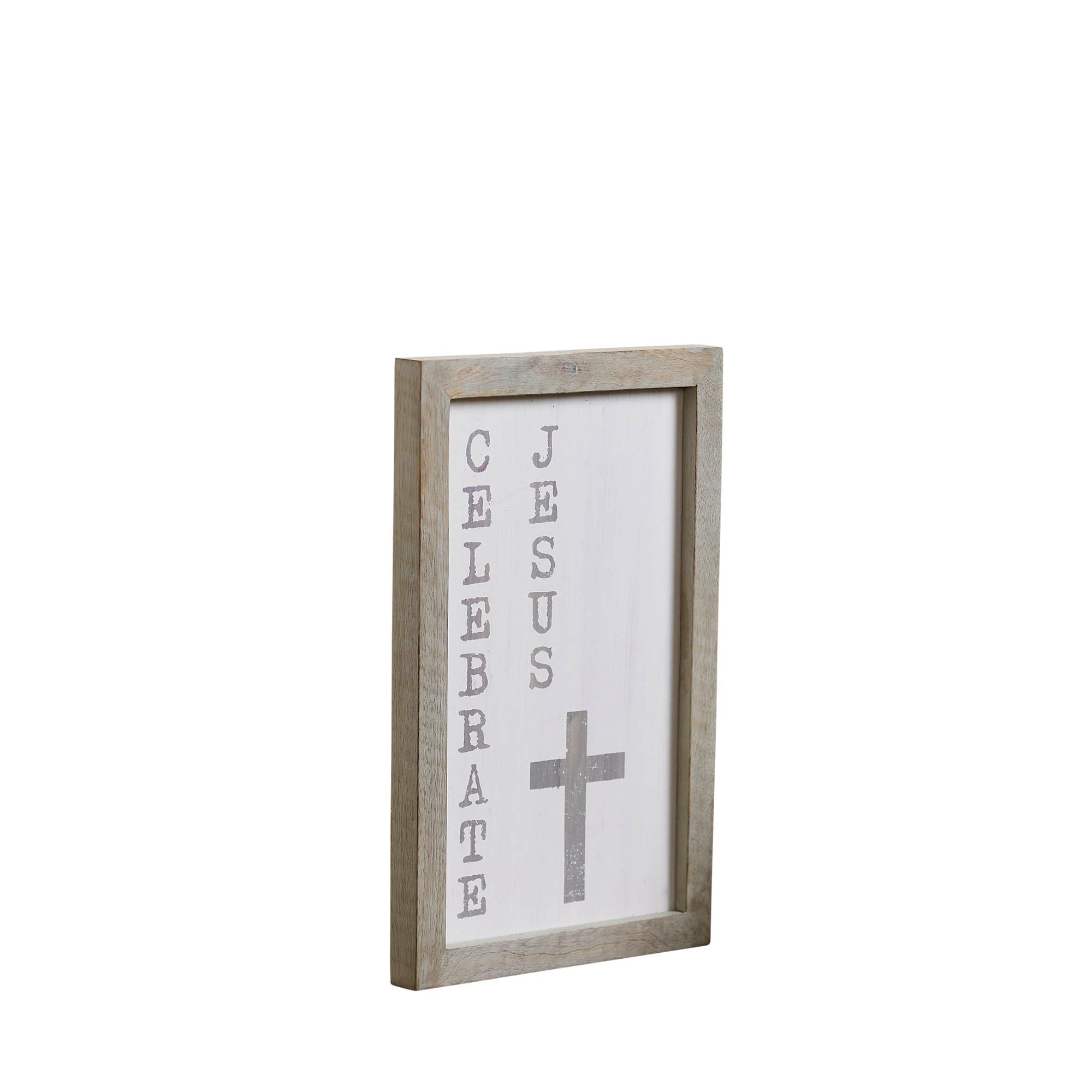 Celebrate Jesus Wooden Shadow Box Frame 15x9x1 SpadezStore